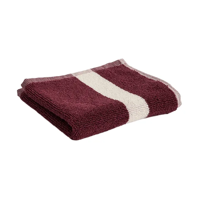 Stripe pyyhe - Burgundy, 30x30 cm - HAY
