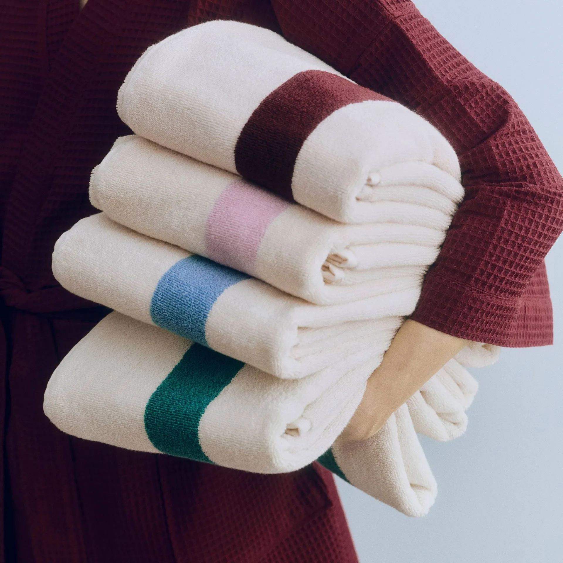 Stripe pyyhe, Petrol blue, 70×140 cm HAY