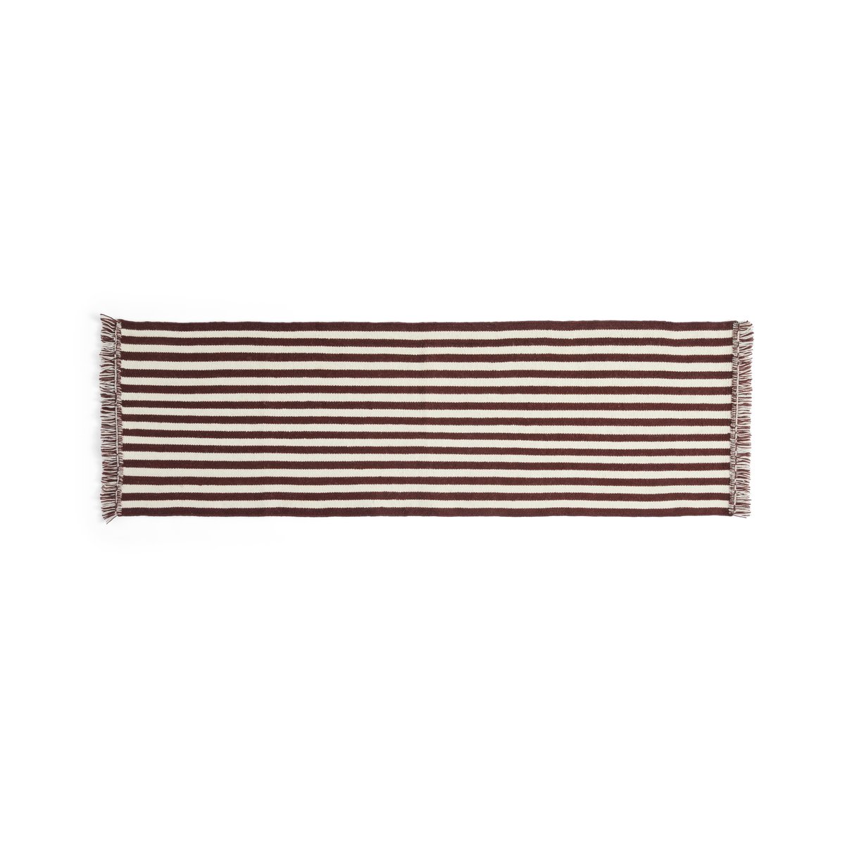 HAY Stripes and Stripes -matto 60 x 200 cm Cream | Skandinaavinen Sisustus | Puuvillamatot | Valkoinen