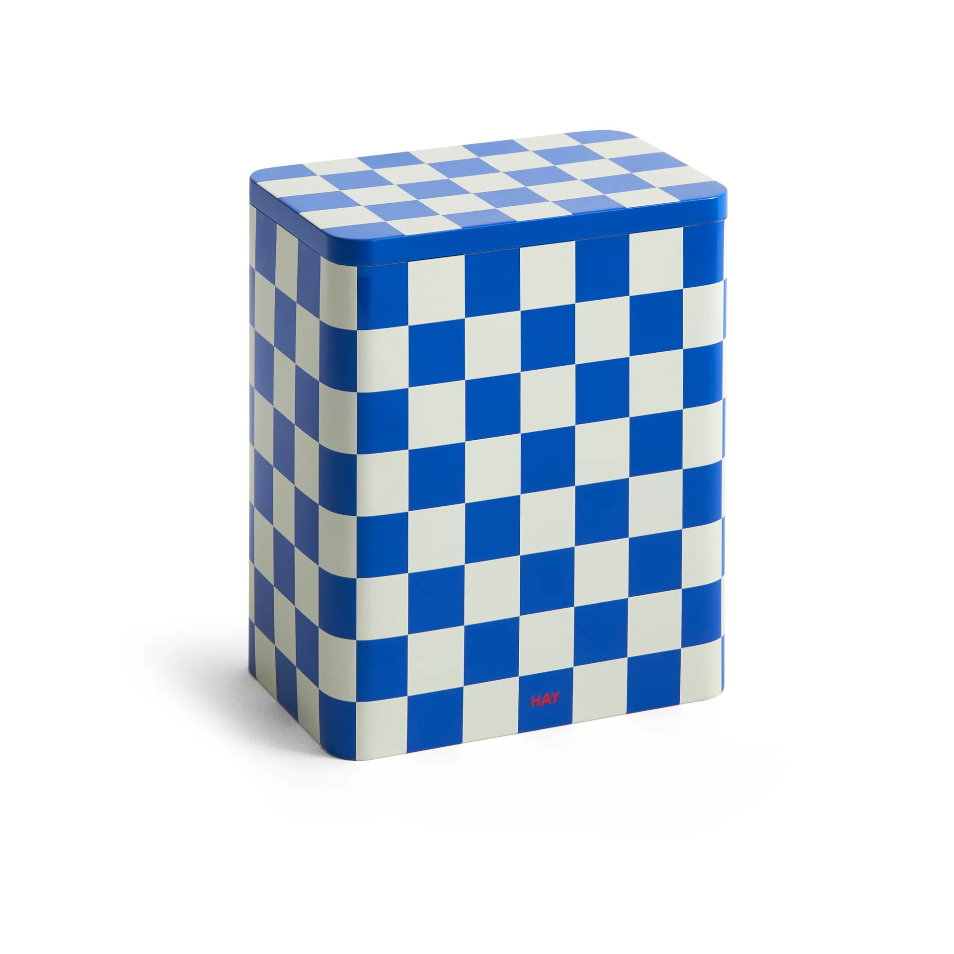 Tin Container säilytyspurkki large, Blue-off white HAY
