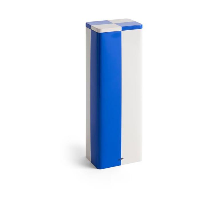 Tin Container Slim säilytyspurkki - Slim blue-off white - HAY