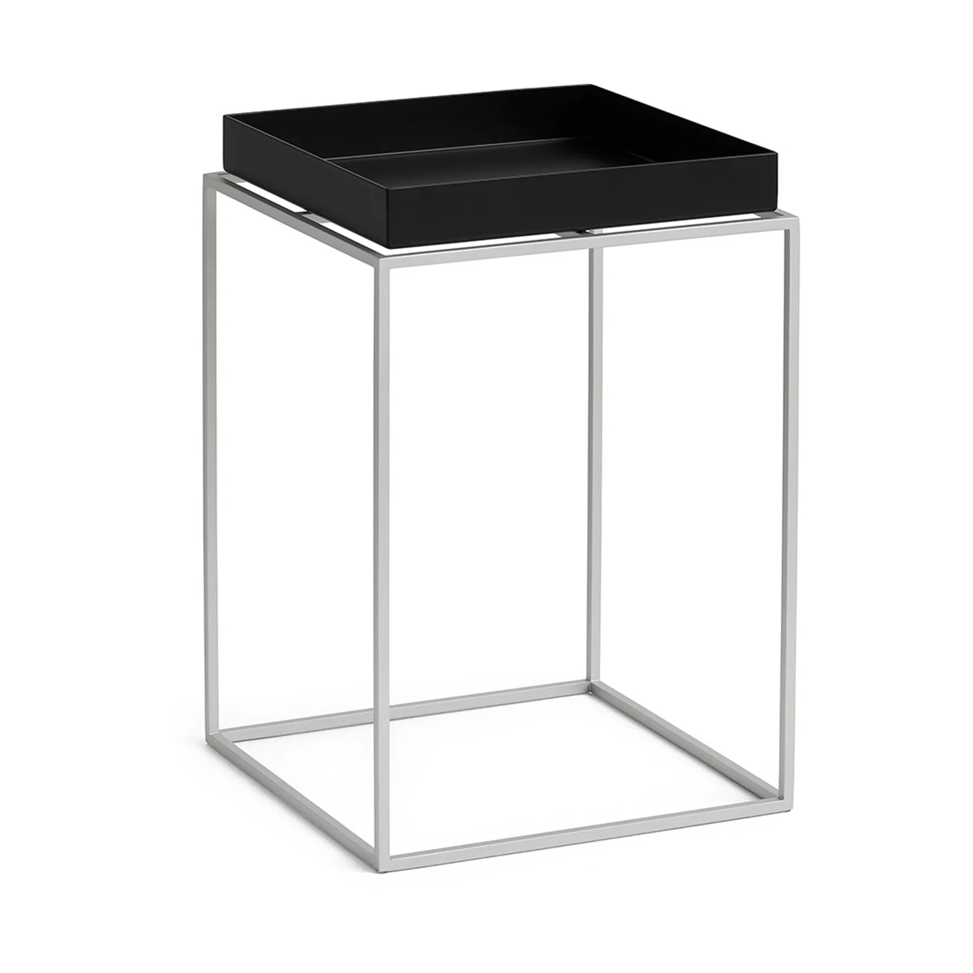 Tray Table keskikokoinen tarjoilupöytä, Black-silikoni harmaa, 30x30x44 cm HAY