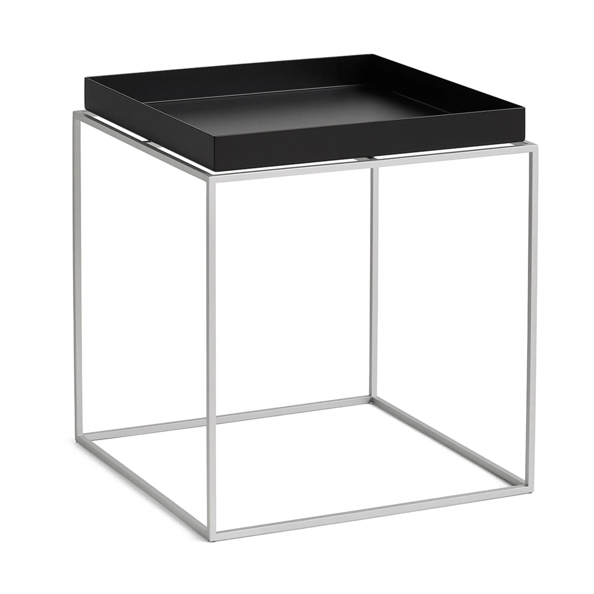 Tray Table keskikokoinen tarjoilupöytä, Black-silikoni harmaa, 40x40x44 cm HAY