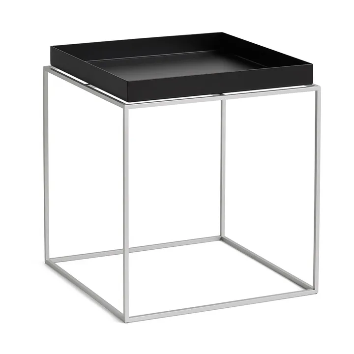 Tray Table keskikokoinen tarjoilupöytä - Black-silikoni harmaa, 40x40x44 cm - HAY