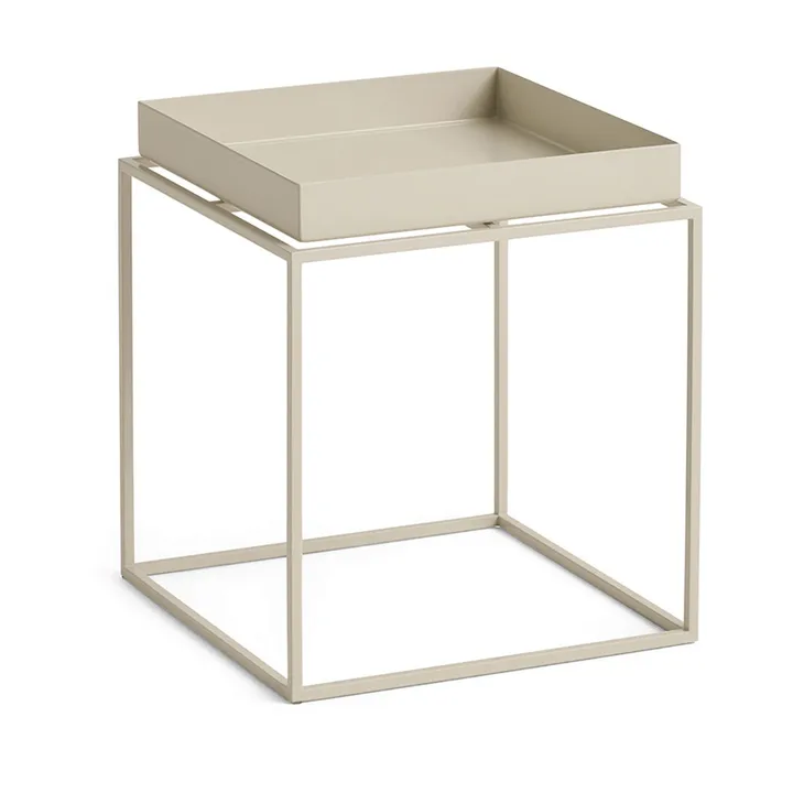 Tray Table keskikokoinen tarjoilupöytä - Lämmin beige, 30x30x34 cm - HAY