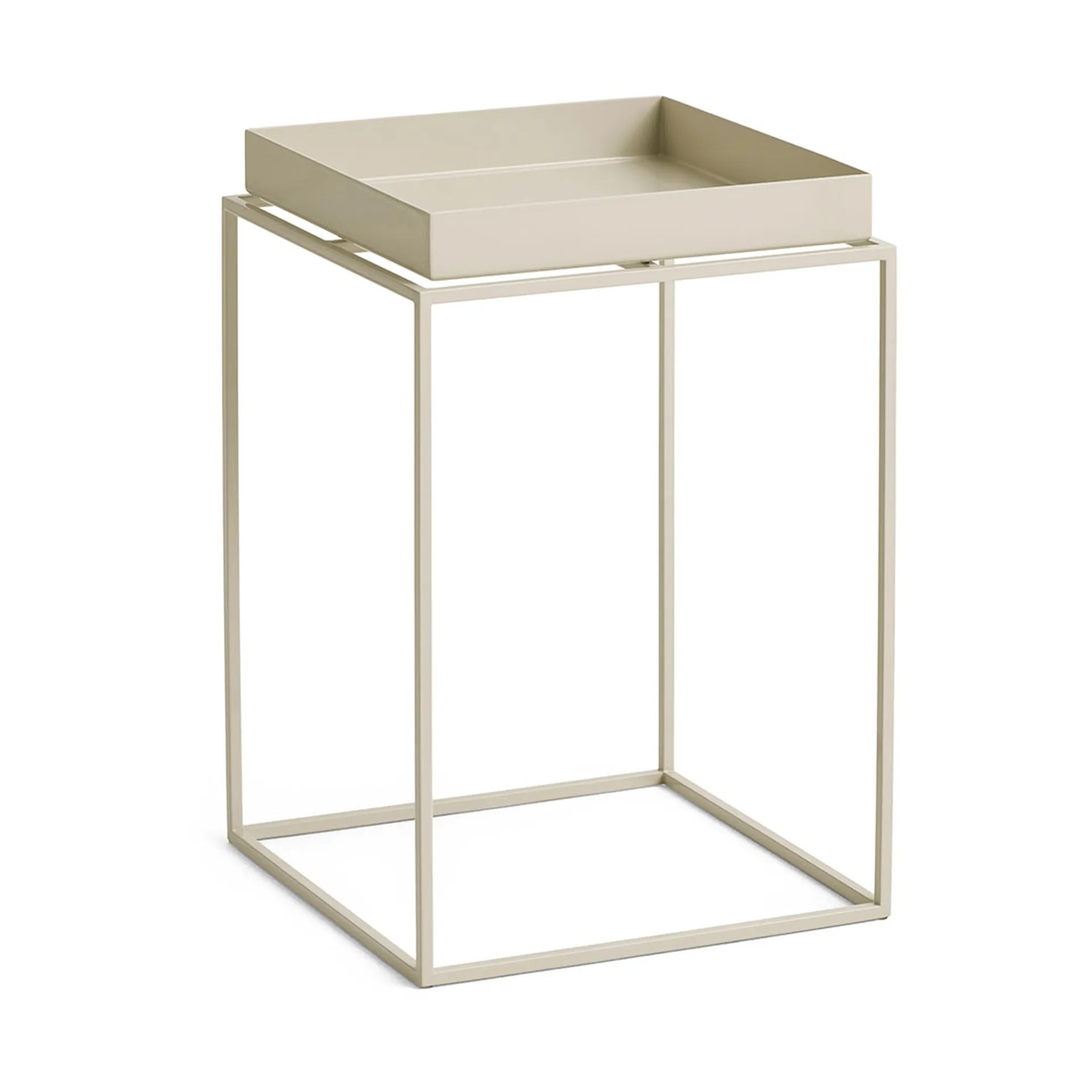 Tray Table keskikokoinen tarjoilupöytä, Lämmin beige, 30x30x44 cm HAY