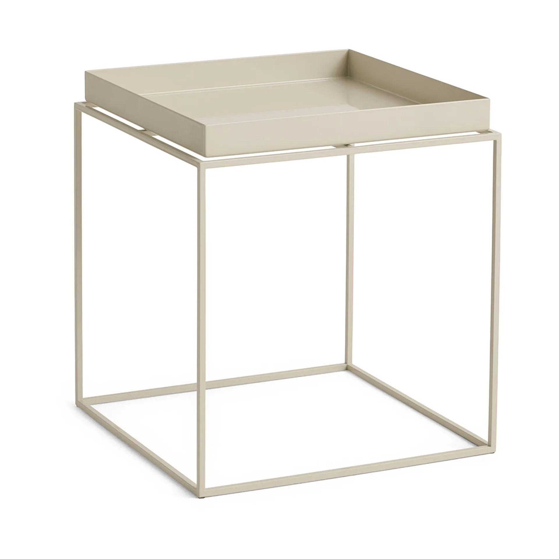Tray Table keskikokoinen tarjoilupöytä, Lämmin beige, 40x40x44 cm HAY