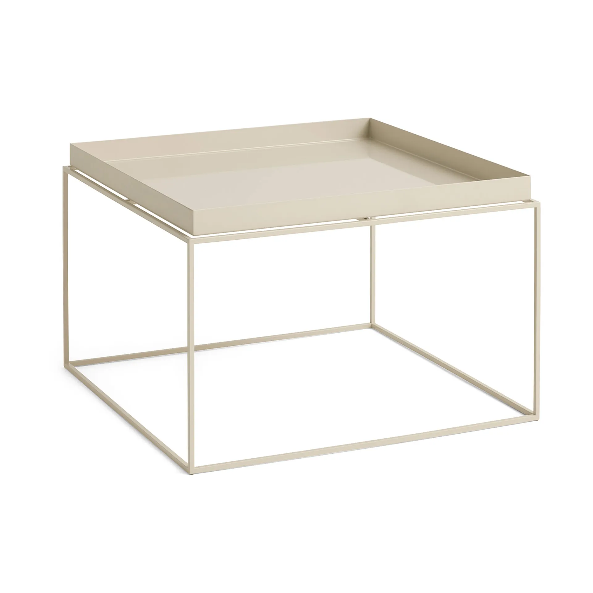 Tray Table keskikokoinen tarjoilupöytä, Lämmin beige, 60x60x39 cm HAY