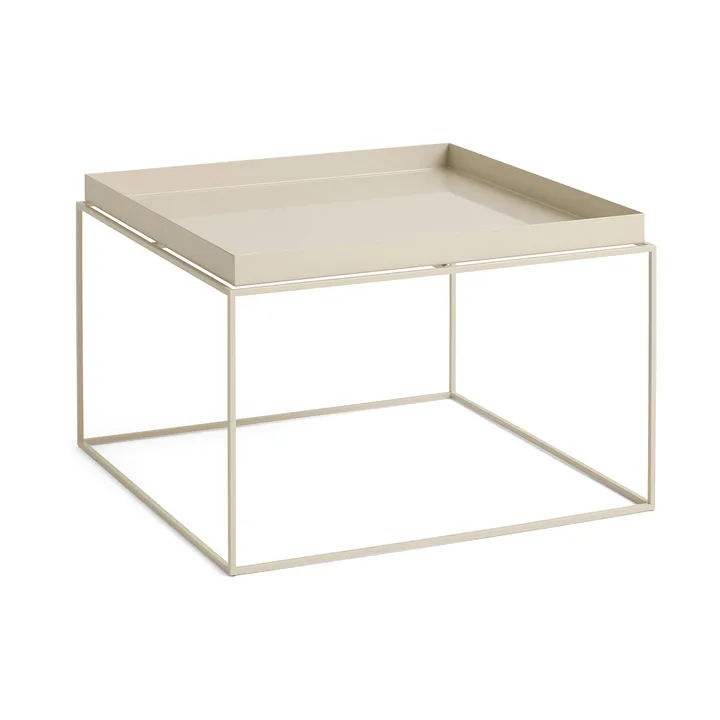 Tray Table keskikokoinen tarjoilupöytä - Lämmin beige, 60x60x39 cm - HAY