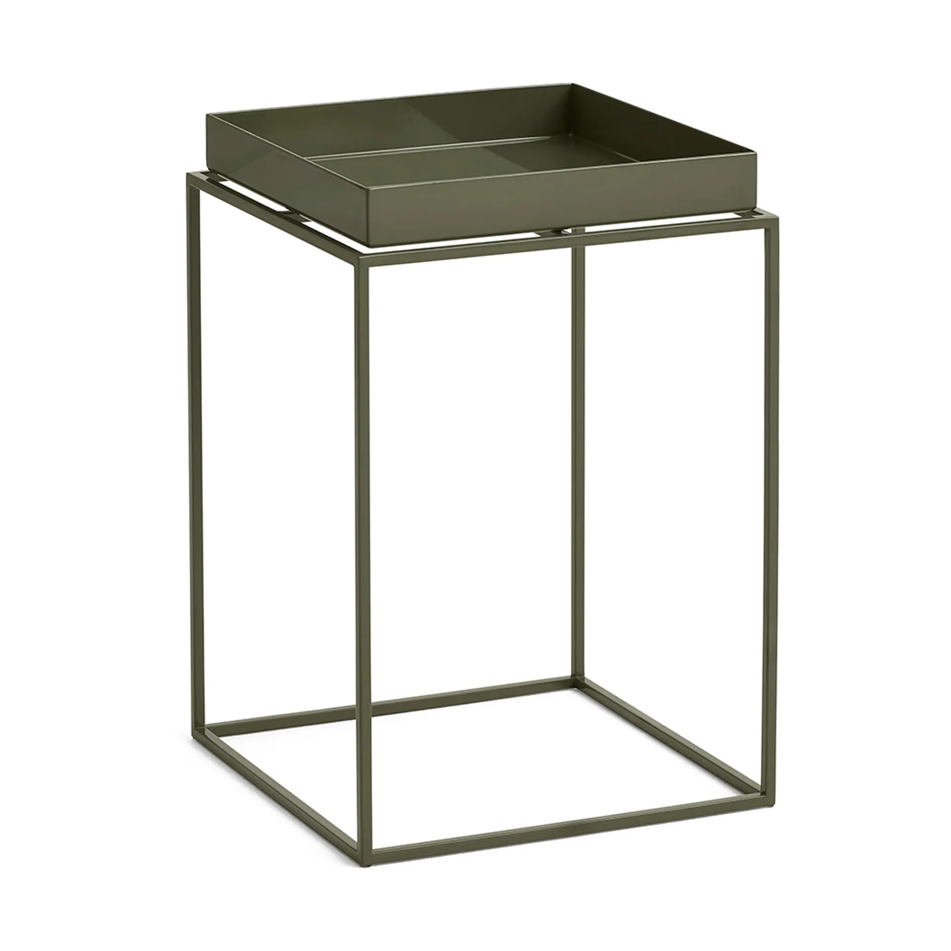 Tray Table keskikokoinen tarjoilupöytä, Oliivinvihreä, 30x30x44 cm HAY