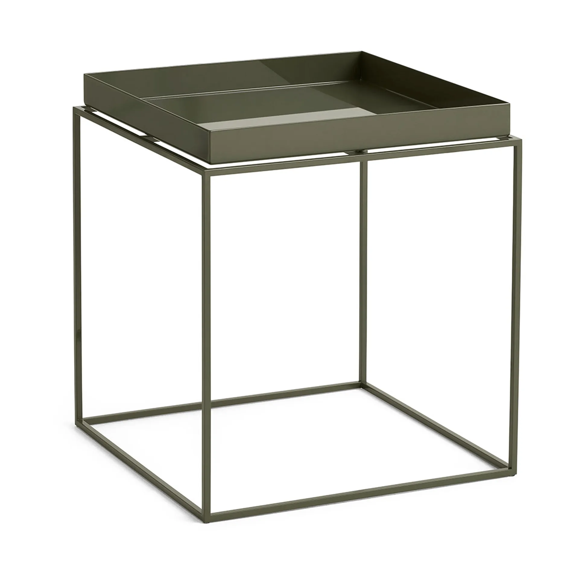 Tray Table keskikokoinen tarjoilupöytä, oliivinvihreä, 40x40x44 cm HAY