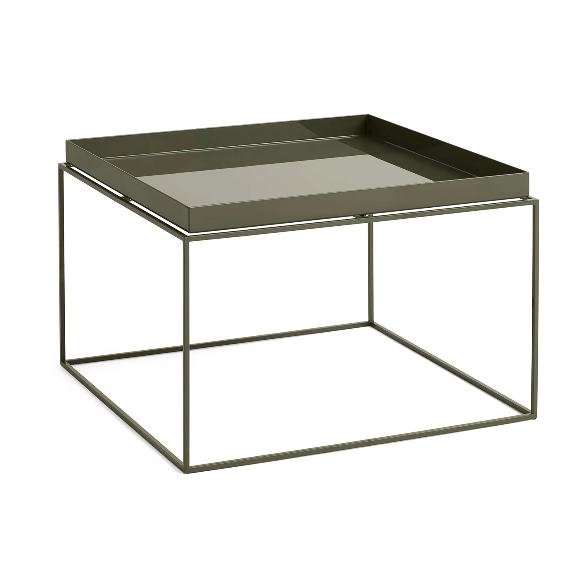 Tray Table keskikokoinen tarjoilupöytä, Oliivinvihreä, 60x60x39 cm HAY