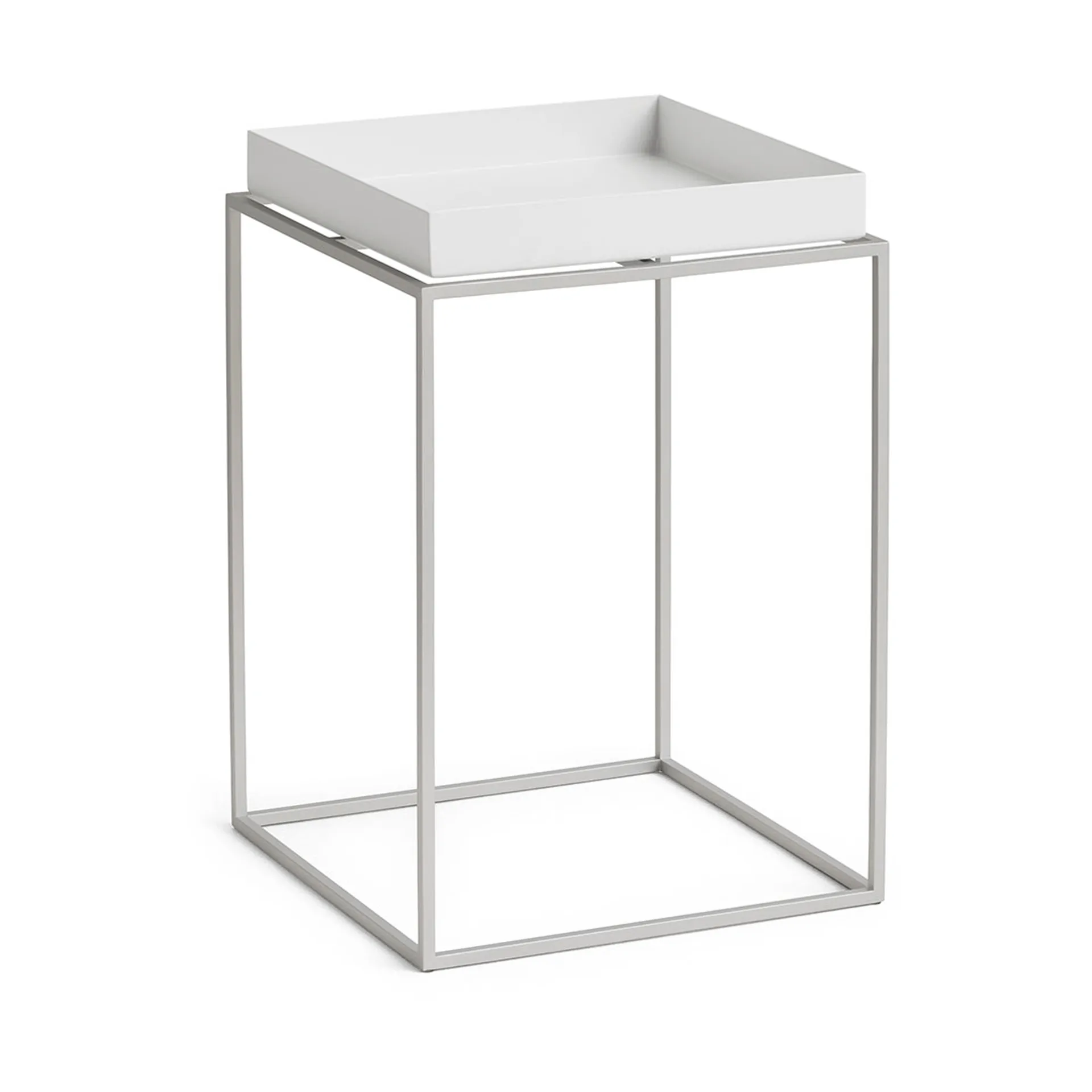 Tray Table keskikokoinen tarjoilupöytä, White-silikoni harmaa, 30x30x44 cm HAY