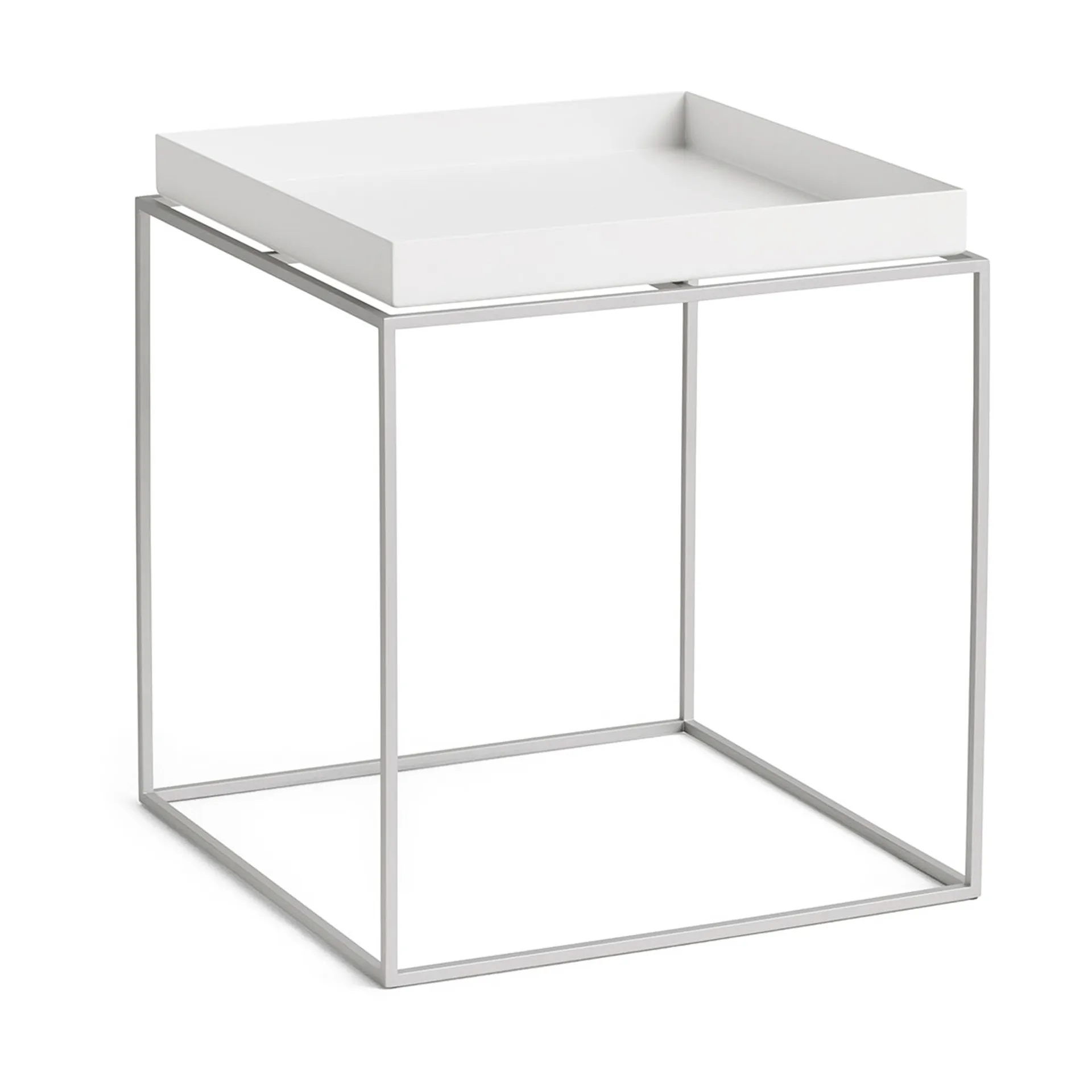Tray Table keskikokoinen tarjoilupöytä, White-silikoni harmaa, 40x40x44 cm HAY