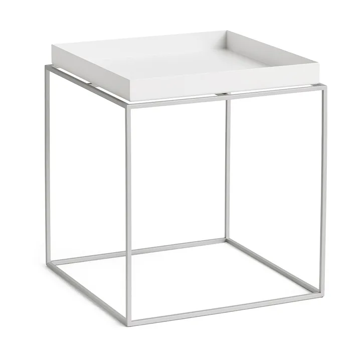 Tray Table keskikokoinen tarjoilupöytä - White-silikoni harmaa, 40x40x44 cm - HAY