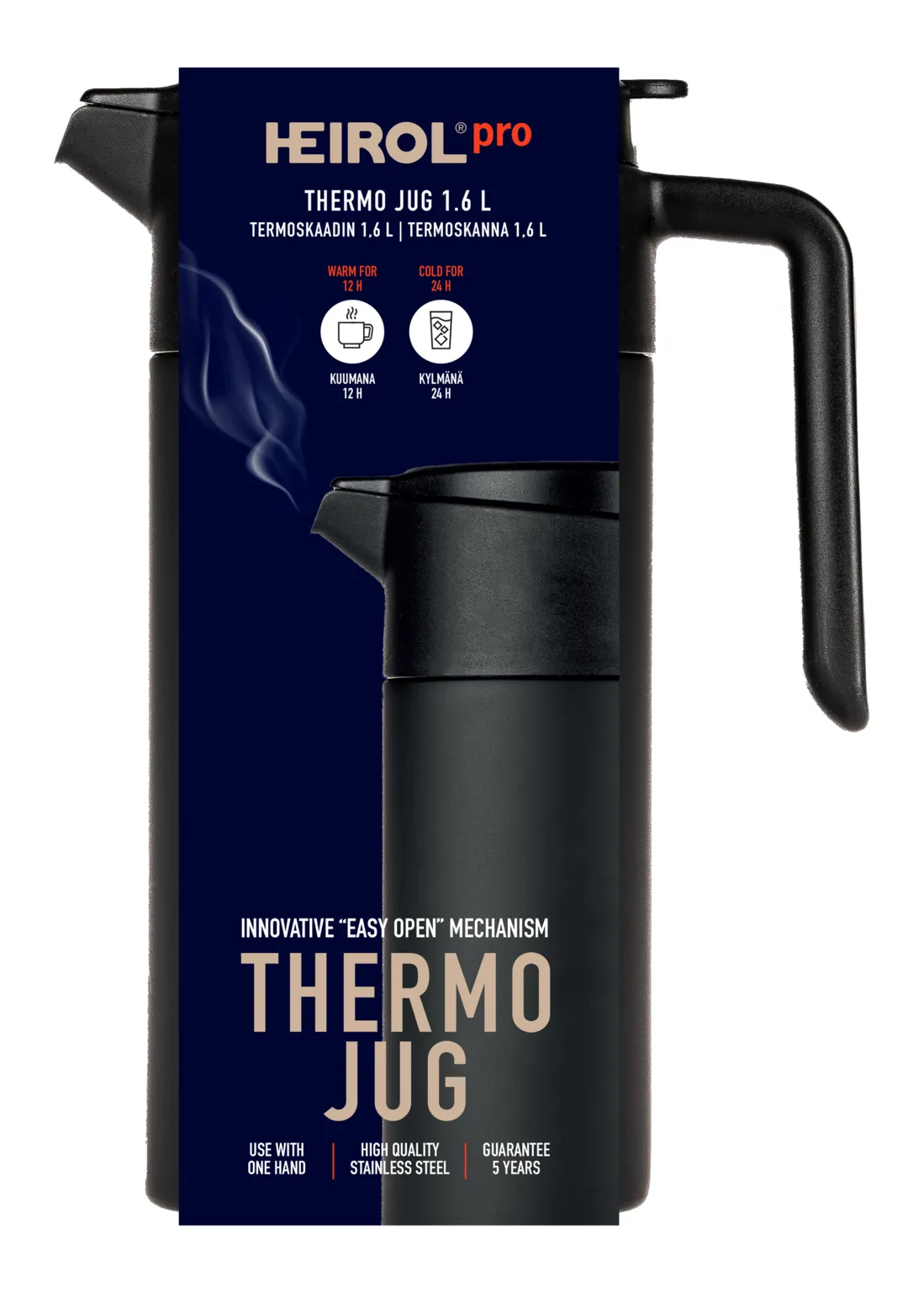 Heirol termoskannu 1,6 L, Musta Heirol