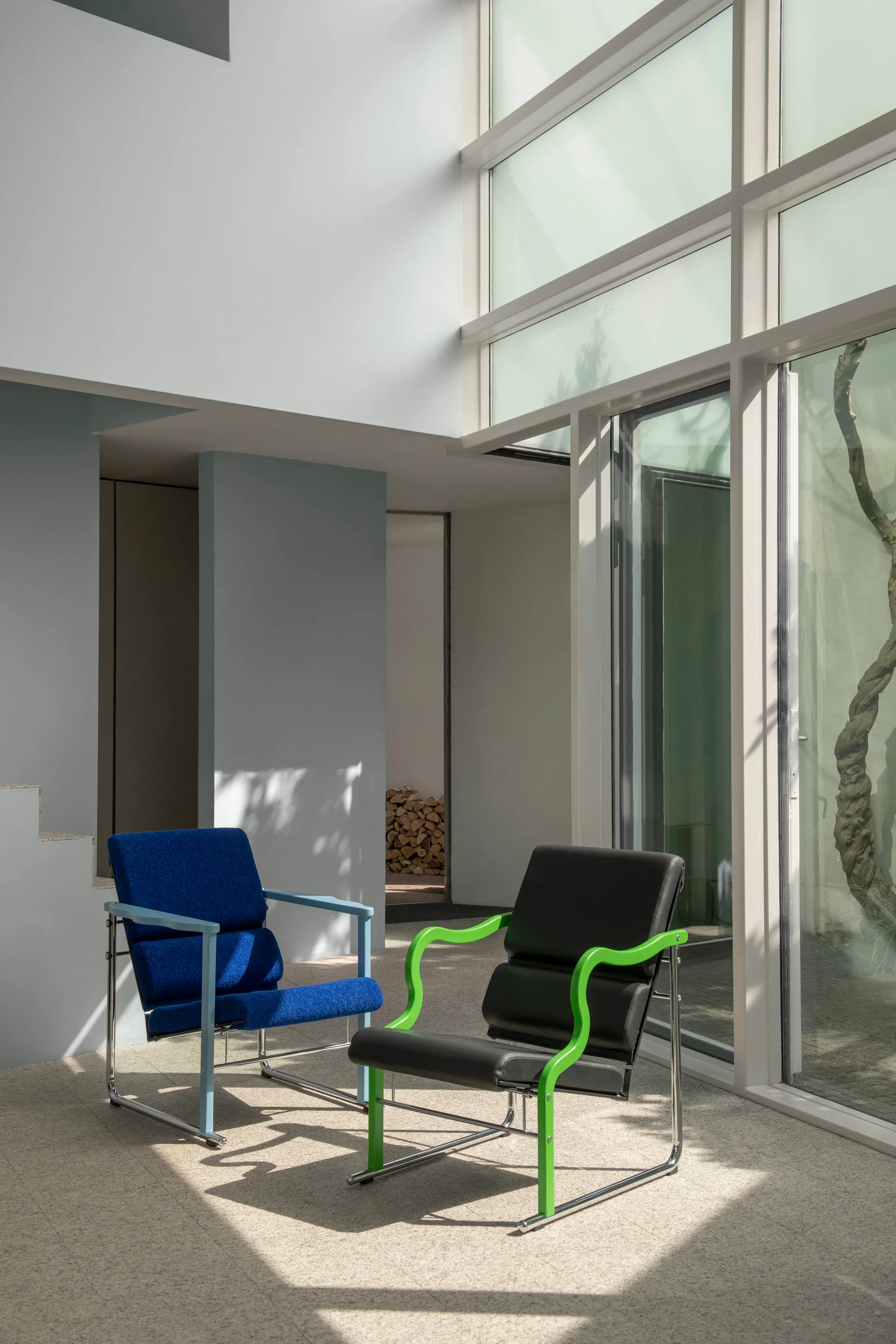 Experiment 501 lounge-nojatuoli, Green-light beige Hem