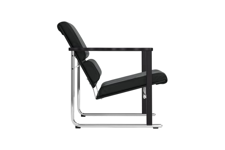 Experiment 502 lounge-nojatuoli, Black-black leather Hem