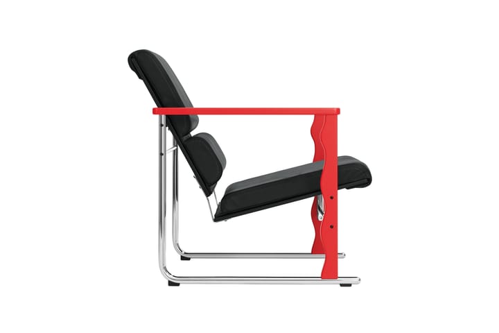 Experiment 503 lounge-nojatuoli, Red-black leather Hem