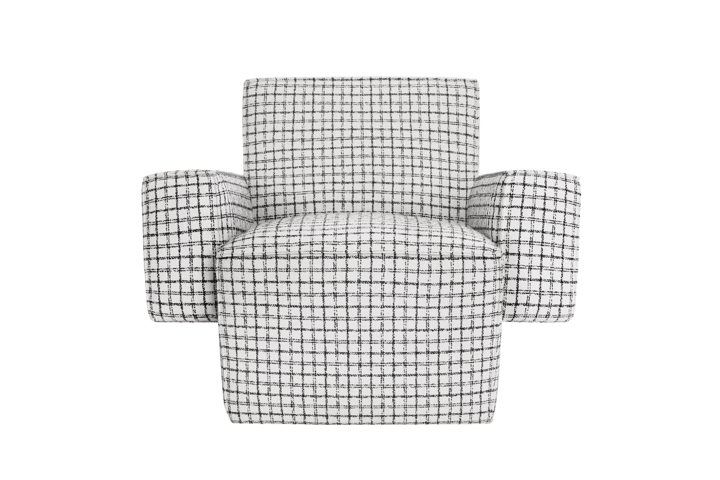 Hunk lounge-nojatuoli käsinojallinen, Checkered black/white Hem