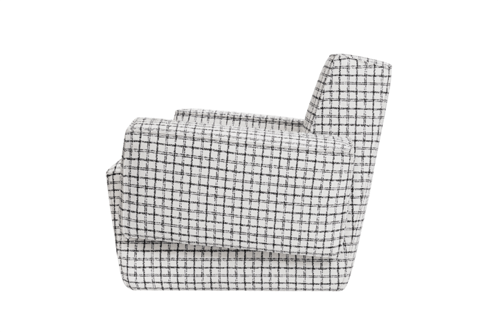 Hunk lounge-nojatuoli käsinojallinen, Checkered black/white Hem
