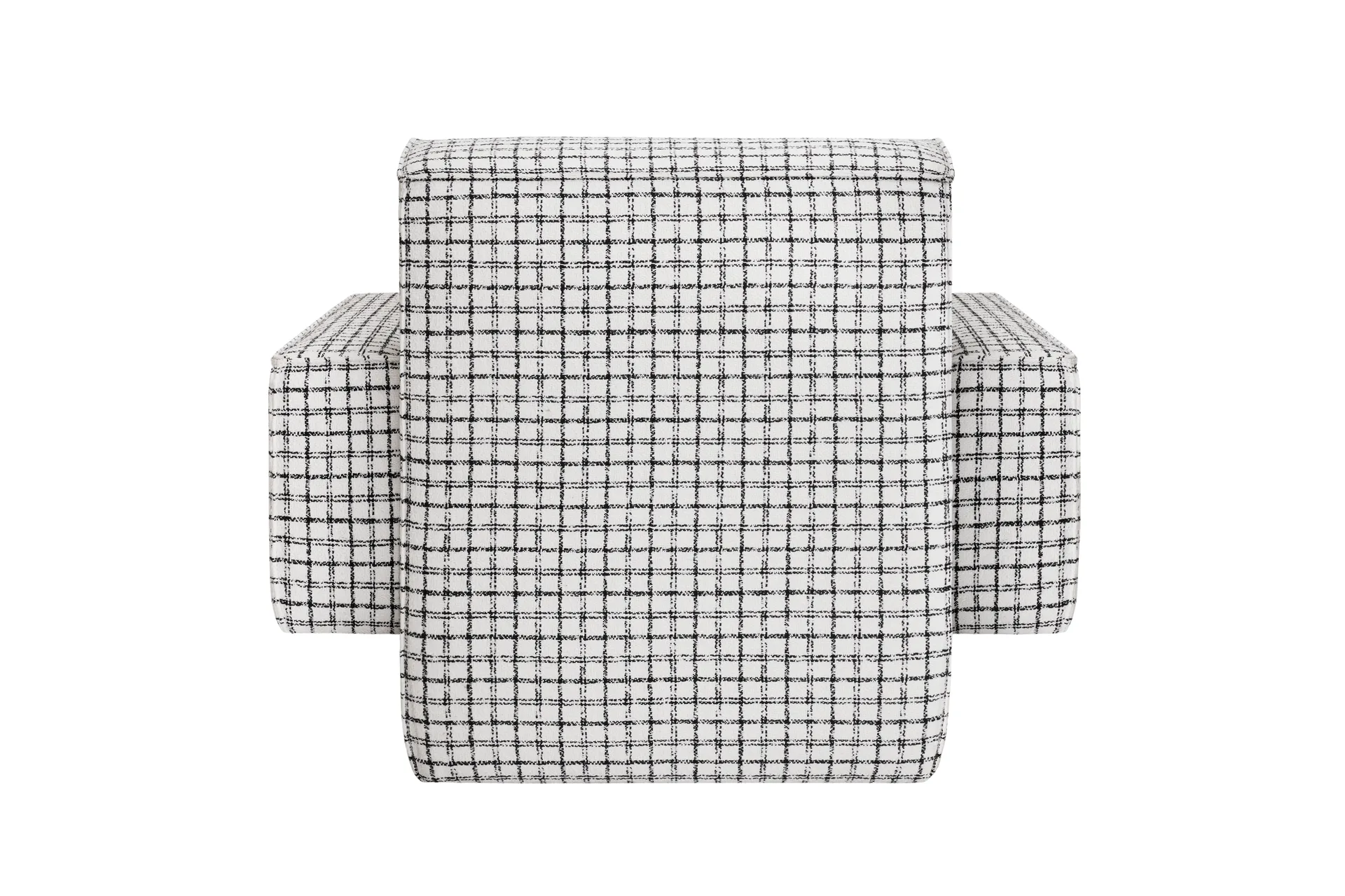Hunk lounge-nojatuoli käsinojallinen, Checkered black/white Hem