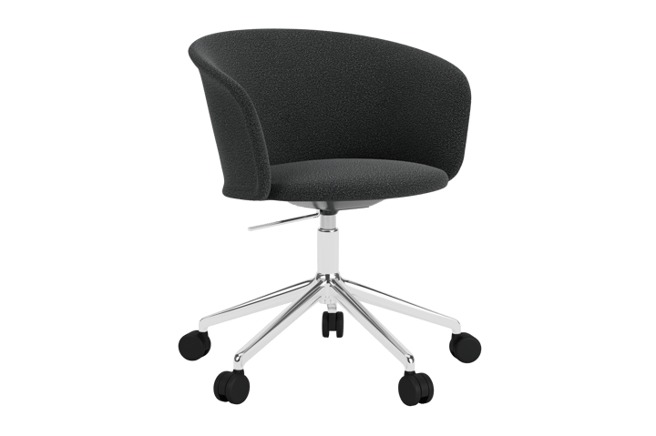 Kendo Swivel toimistotuoli jossa on 5 pyörää, Graphite-polished aluminium Hem