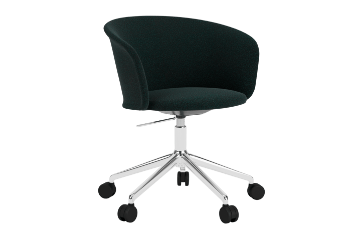 Kendo Swivel toimistotuoli jossa on 5 pyörää, Pine-polished aluminium Hem