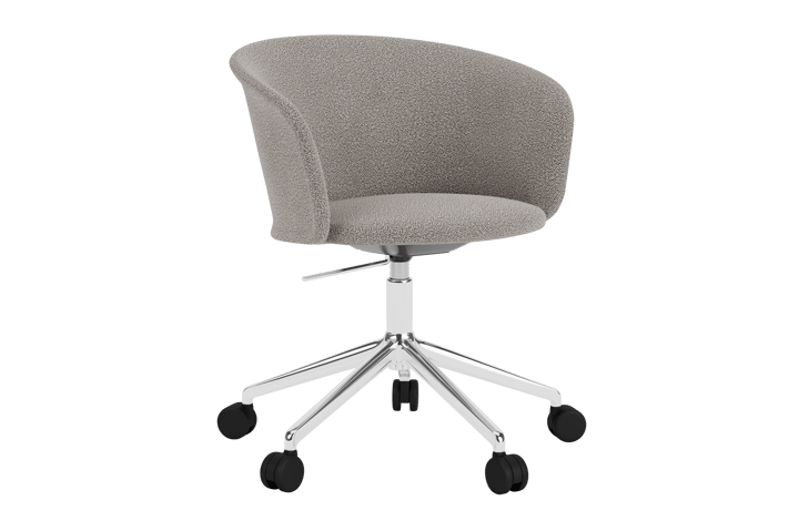 Kendo Swivel toimistotuoli jossa on 5 pyörää, Porcelain-polished aluminium Hem