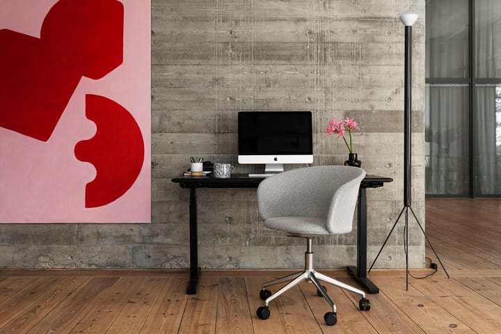 Kendo Swivel toimistotuoli jossa on 5 pyörää, Porcelain-polished aluminium Hem