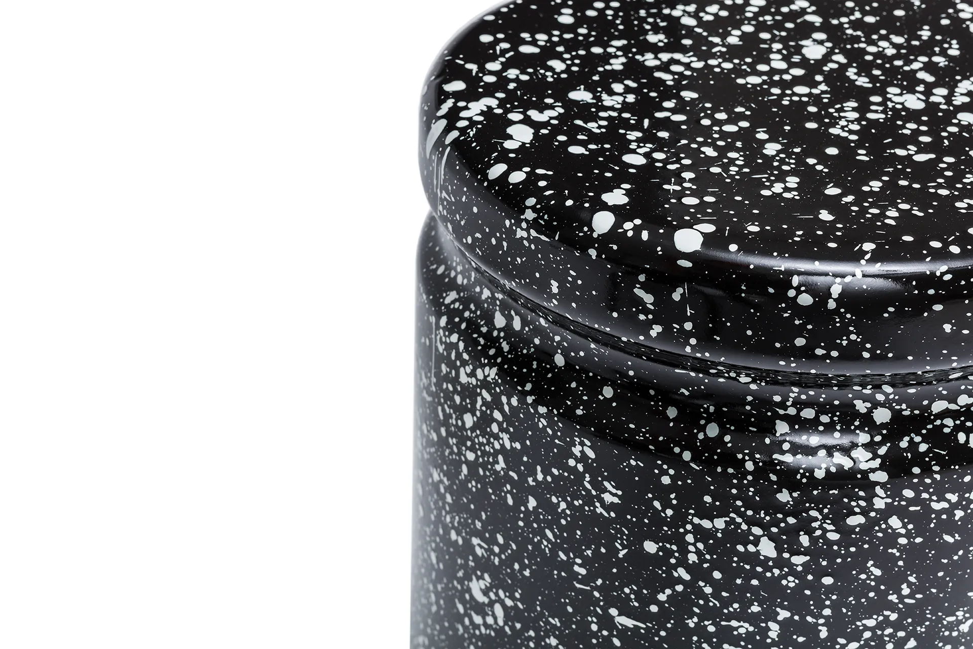 Last jakkara Ø32x44 cm, Black-white splatter Hem