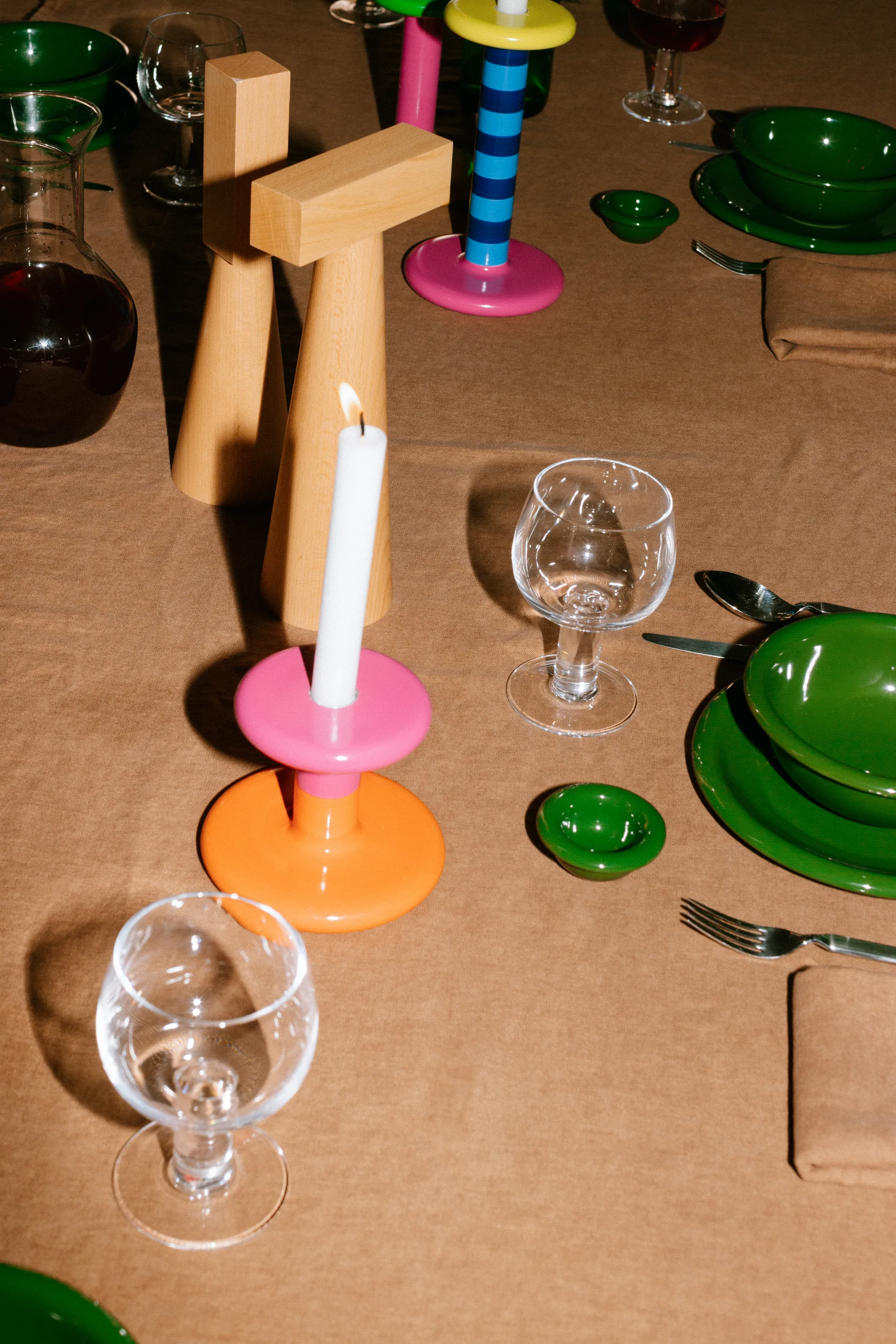 Pesa kynttilänjalka Low 11 cm, Magenta-orange Hem