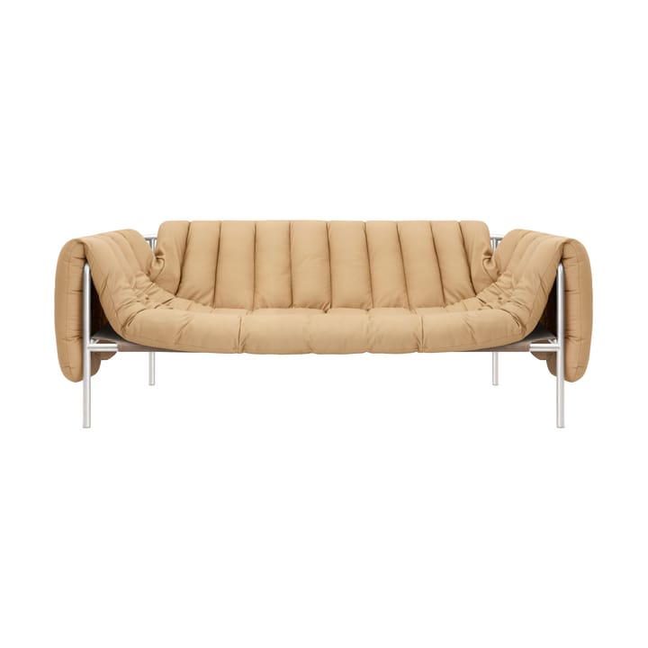 Puffy 2,5-istuttava sohva 205 cm - Sand leather-ruostumaton teräs - Hem