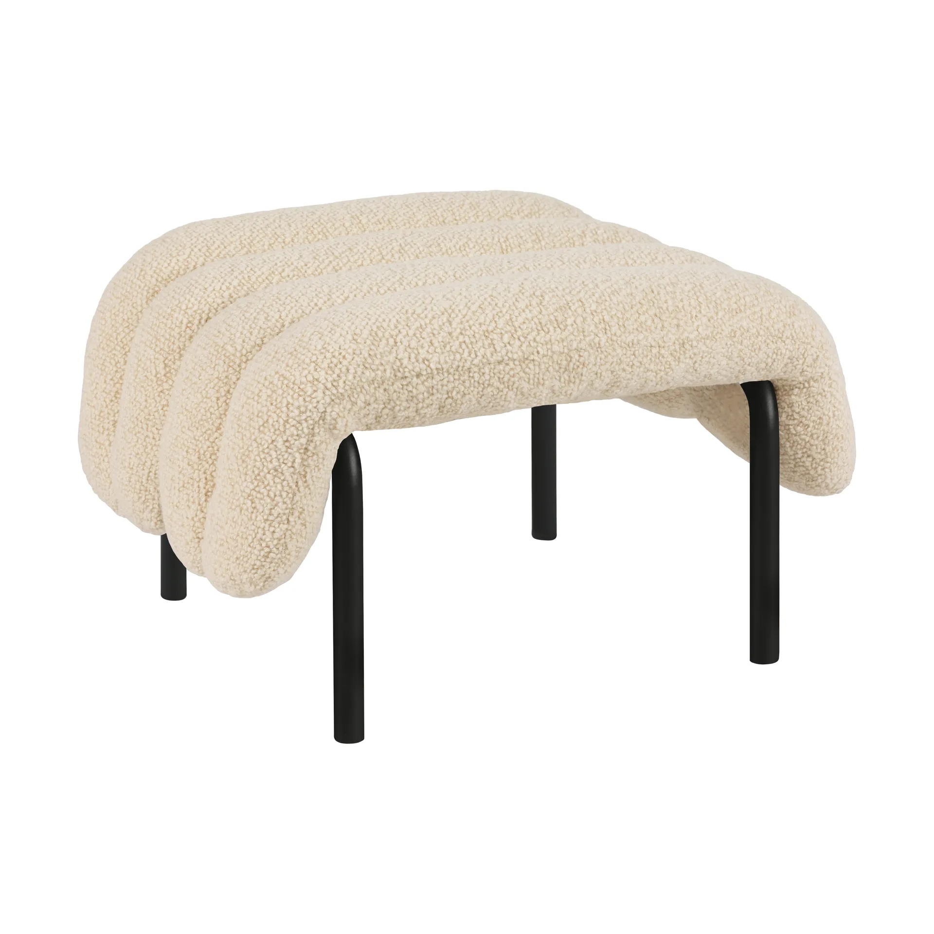 Puffy leposohva 58x67 cm, Eggshell-black grey Hem