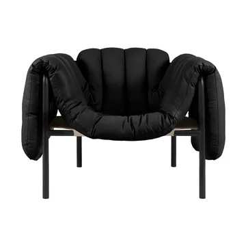 Puffy lounge-nojatuoli - Black leather-black grey - Hem