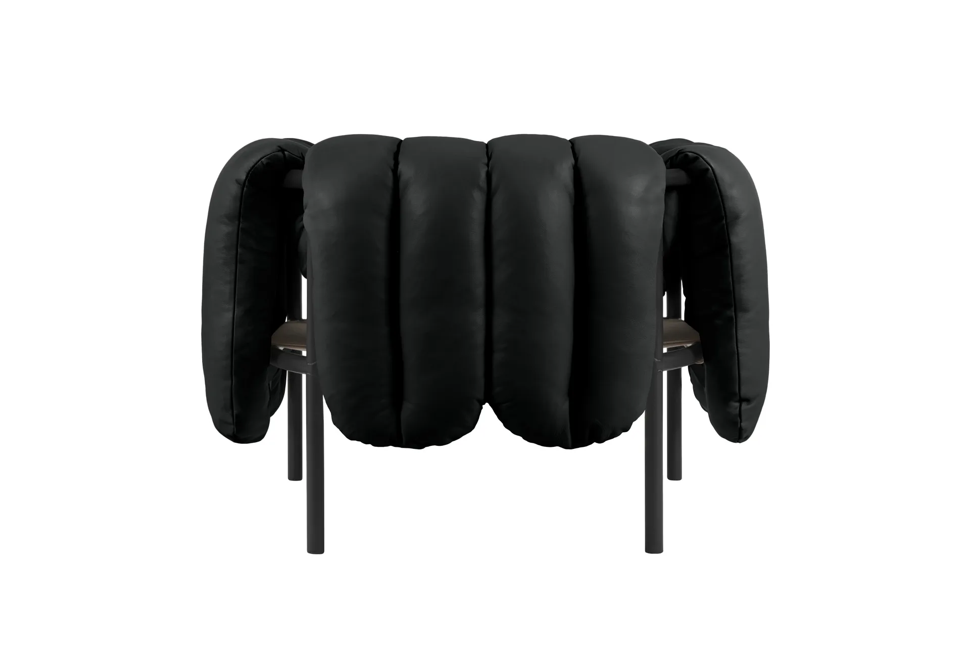 Puffy lounge-nojatuoli, Black leather-black grey Hem
