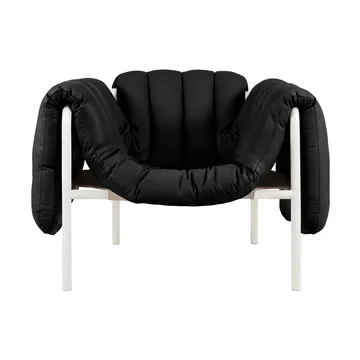 Puffy lounge-nojatuoli - Black leather-cream - Hem