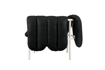 Puffy lounge-nojatuoli - Black leather-cream - Hem