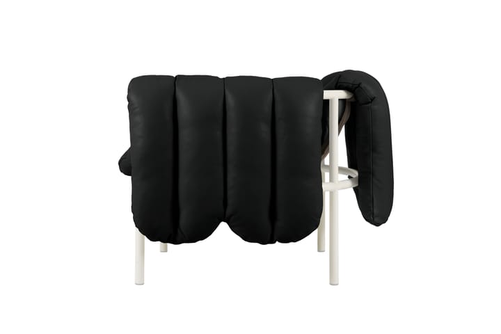 Puffy lounge-nojatuoli, Black leather-cream Hem