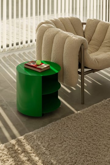 Puffy lounge-nojatuoli - Dark green leather-black grey - Hem