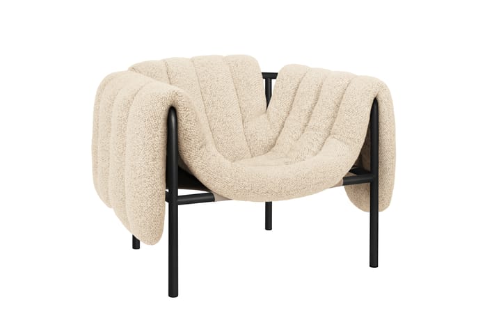 Puffy lounge-nojatuoli, Eggshell-black grey Hem