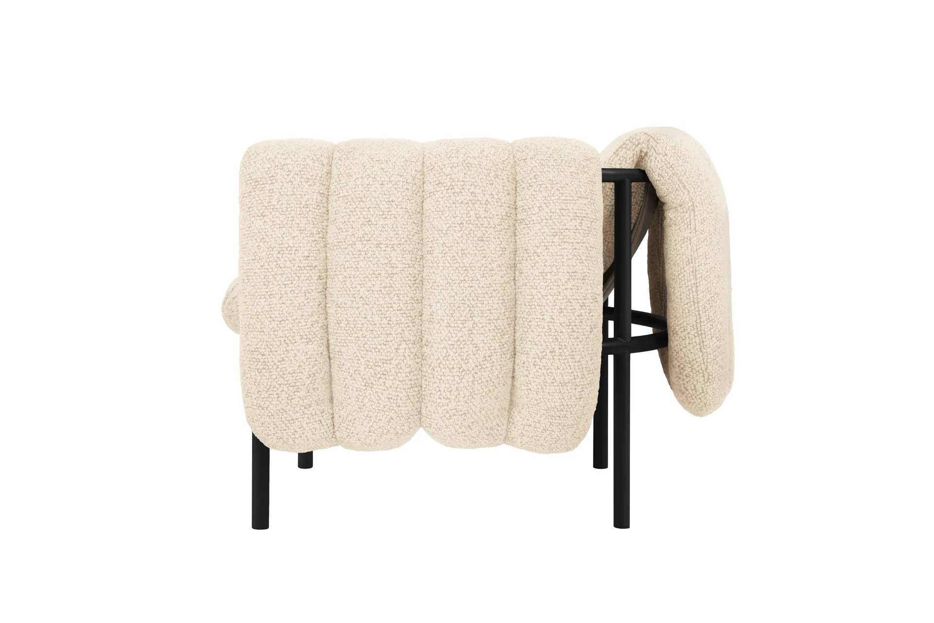 Puffy lounge-nojatuoli, Eggshell-black grey Hem