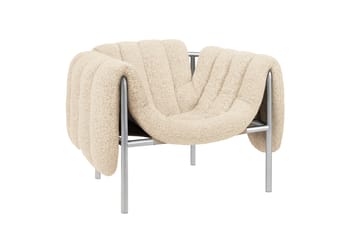 Puffy lounge-nojatuoli - Eggshell-ruostumaton teräs - Hem