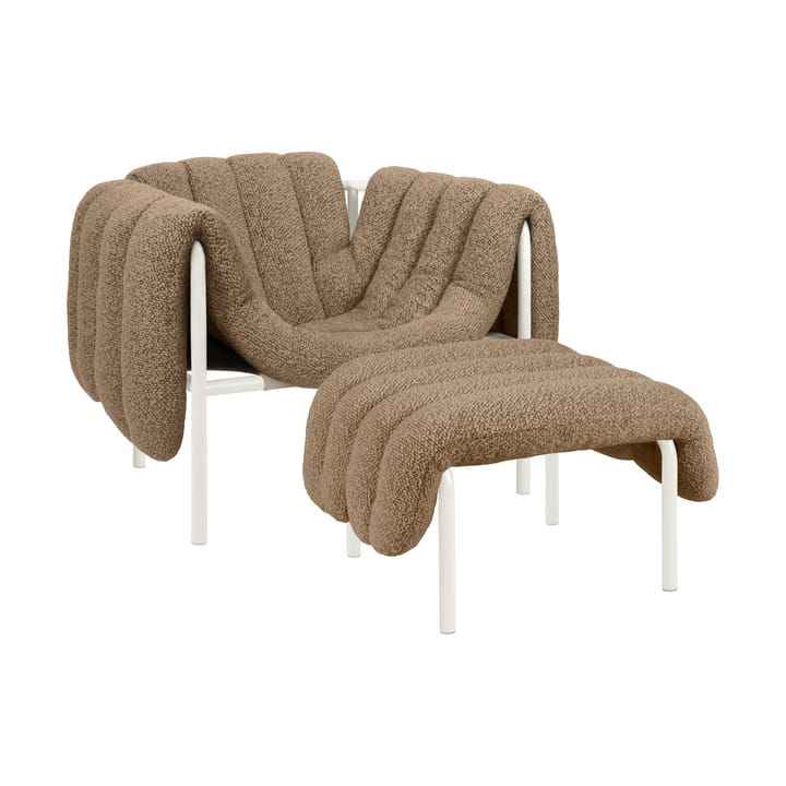 Puffy lounge-nojatuoli + leposohva - Sawdust-cream - Hem