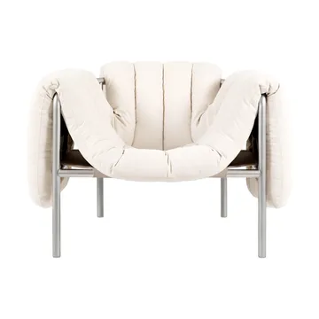 Puffy lounge-nojatuoli - Natural-ruostumaton teräs - Hem