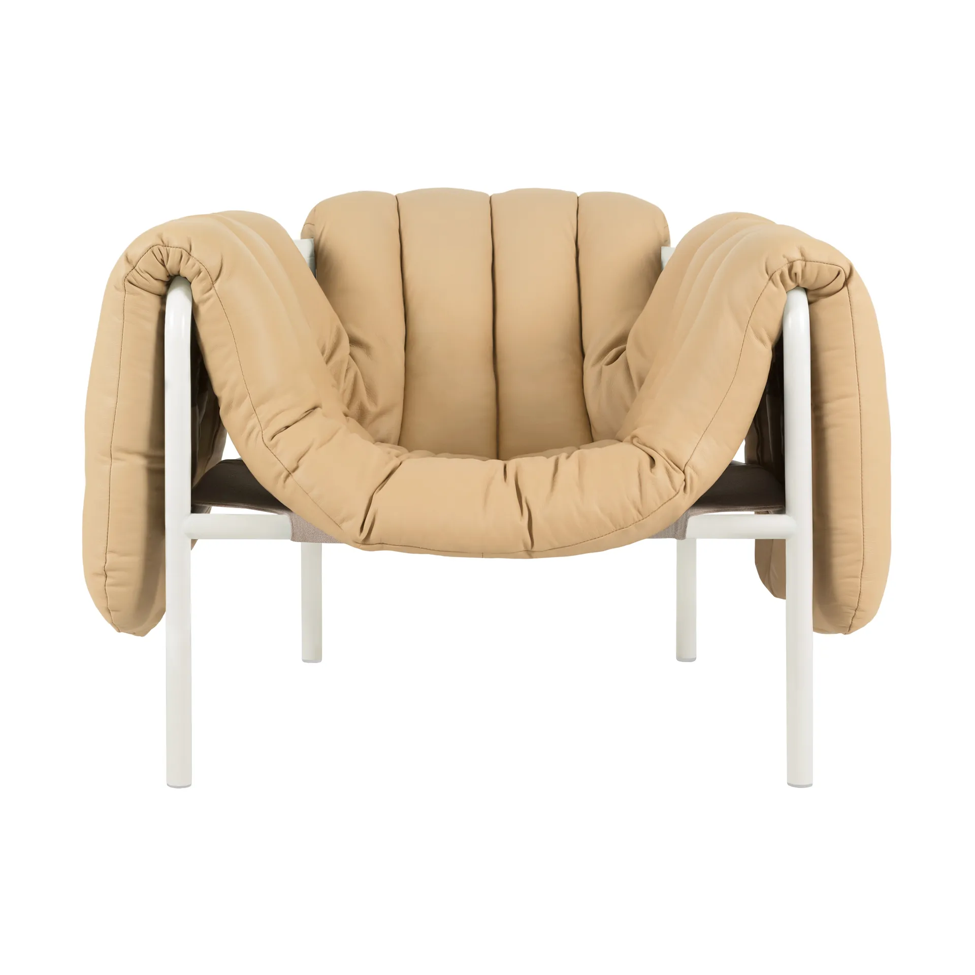 Puffy lounge-nojatuoli, Sand leather-cream Hem