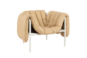 Puffy lounge-nojatuoli - Sand leather-cream - Hem