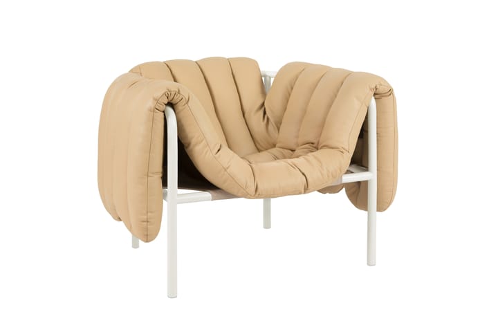 Puffy lounge-nojatuoli, Sand leather-cream Hem