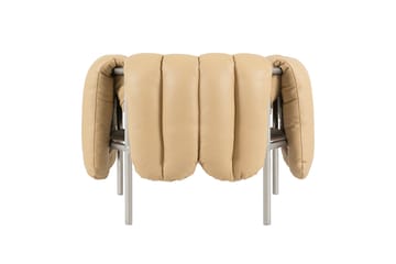 Puffy lounge-nojatuoli - Sand leather-ruostumaton teräs - Hem