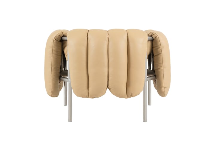 Puffy lounge-nojatuoli, Sand leather-ruostumaton teräs Hem